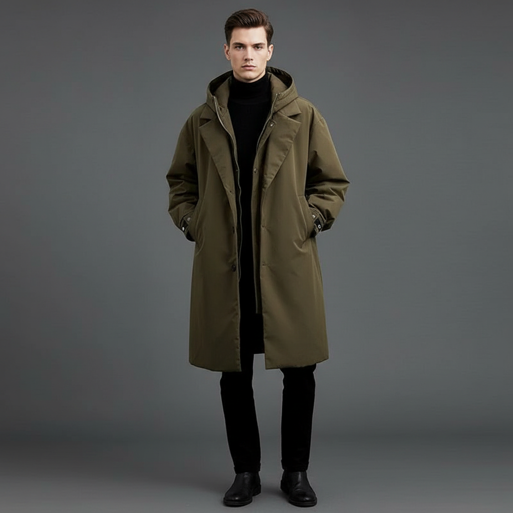 Men’s Warm Winter Trench Coat | Long