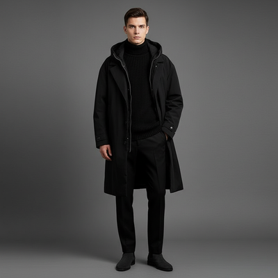 Men’s Warm Winter Trench Coat | Long