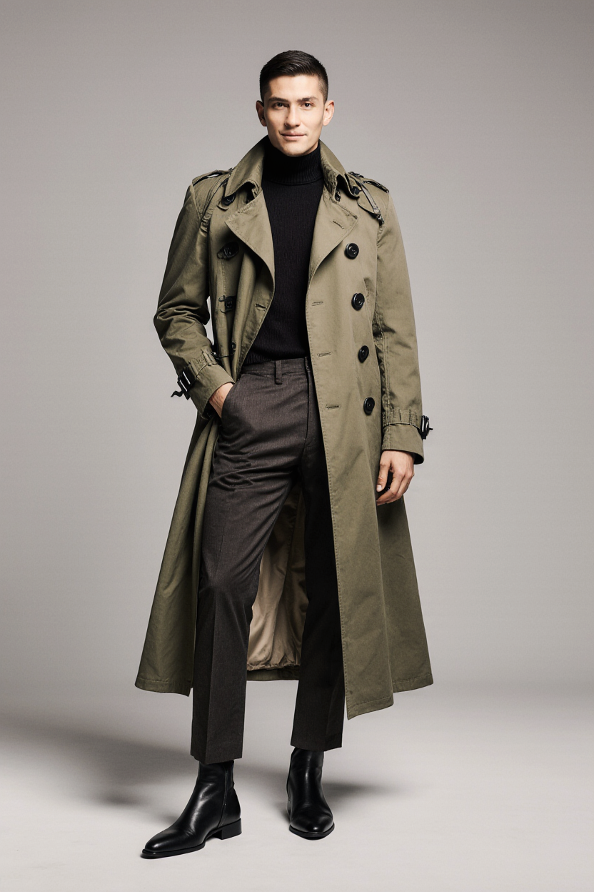 Men’s Winter Trench Coat | Long